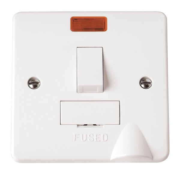 Click 13A Switched Fused Spur C/W Flex Outlet & Neon White
