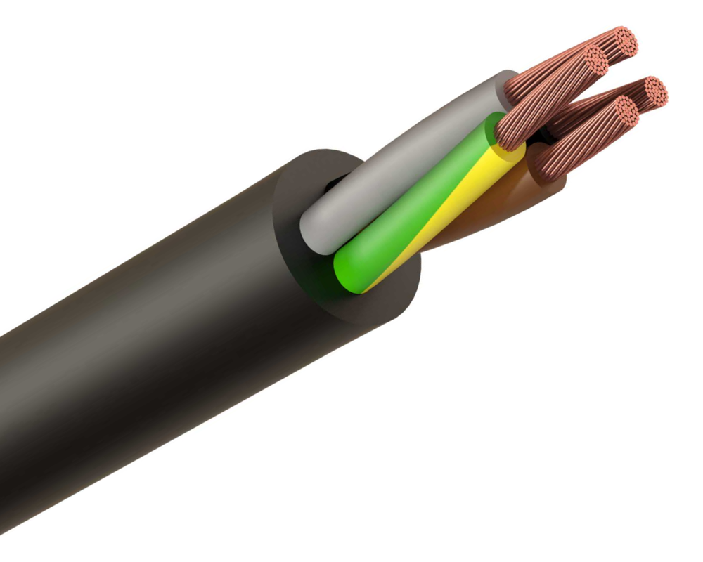 Cable 2.5mm 4Core H07RN-F Rubber Flexible Black