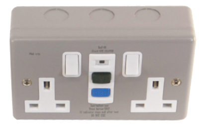 Europa 2 Gang RCD Switched Socket 13A DP Metal Clad