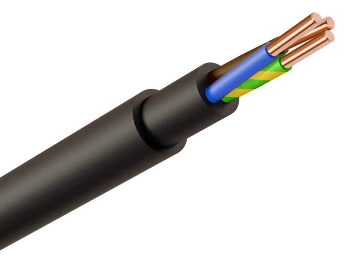 NYYJ Cable 2.5mm 3 Core Blk