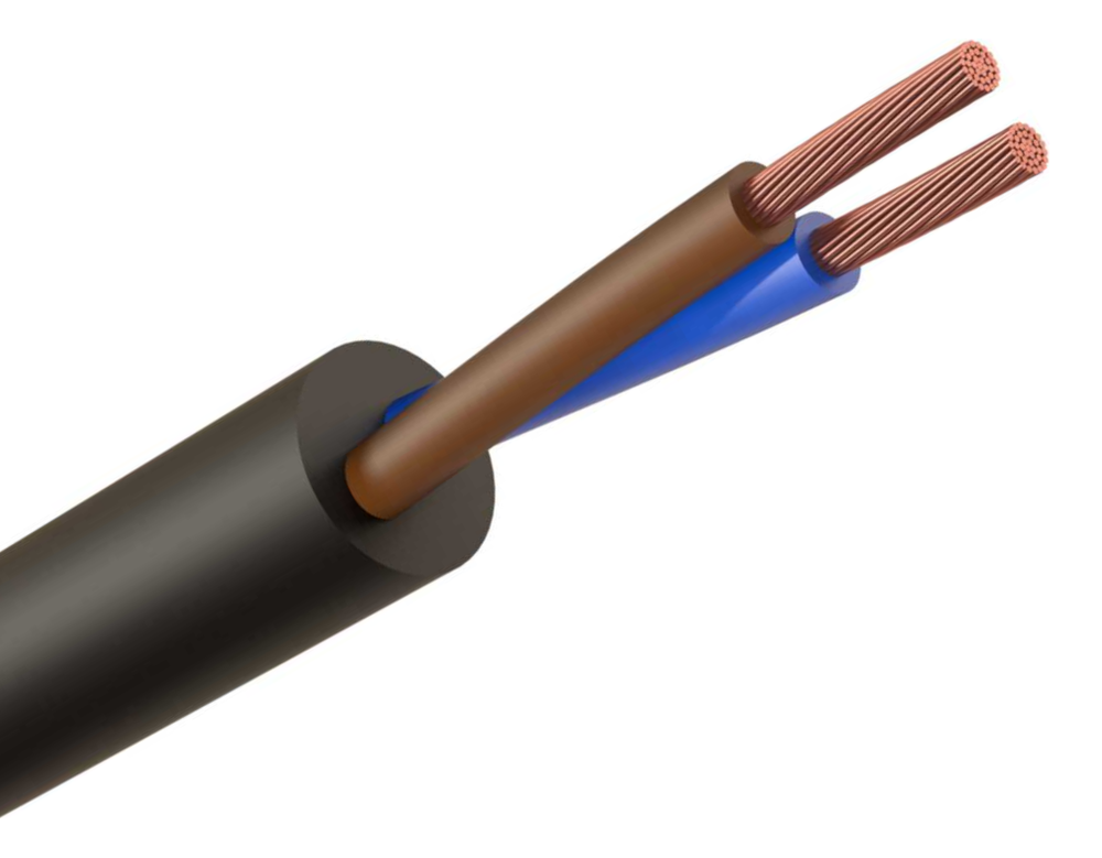 Cable 4mm 2Core H07RN-F Rubber Flexible Black