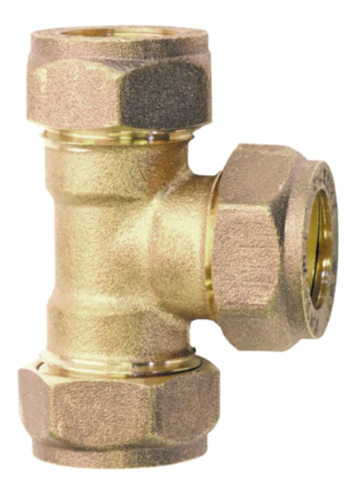 Lawton Equal Tee Compression Coupling 15mm Brass