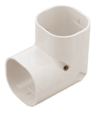 Slimduct - 100mm Vertical Elbow Bend - Ivory - T