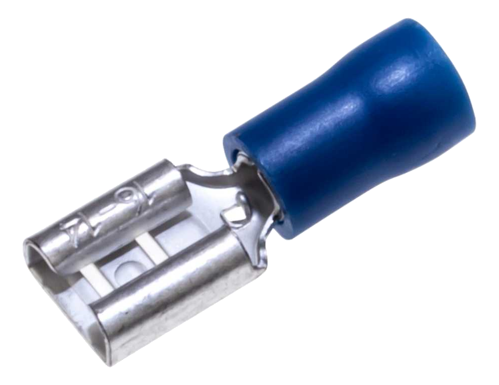 Unicrimp QBPO63F Female 6.3mm Push-On Crimp 1.5-2.5mm Blue