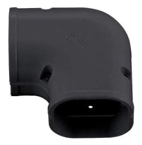 Slimduct - 75mm 90 Deg Flat Bend - Black - J