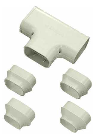 Inaba Denko 100mm Slimduct T-Joint Ivory