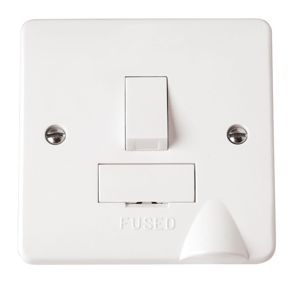 Click 13A Switched Fused Spur C/W Flex Outlet White