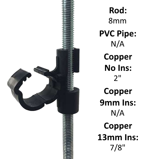 DivTec RPC M8 Stud Clip 50mm