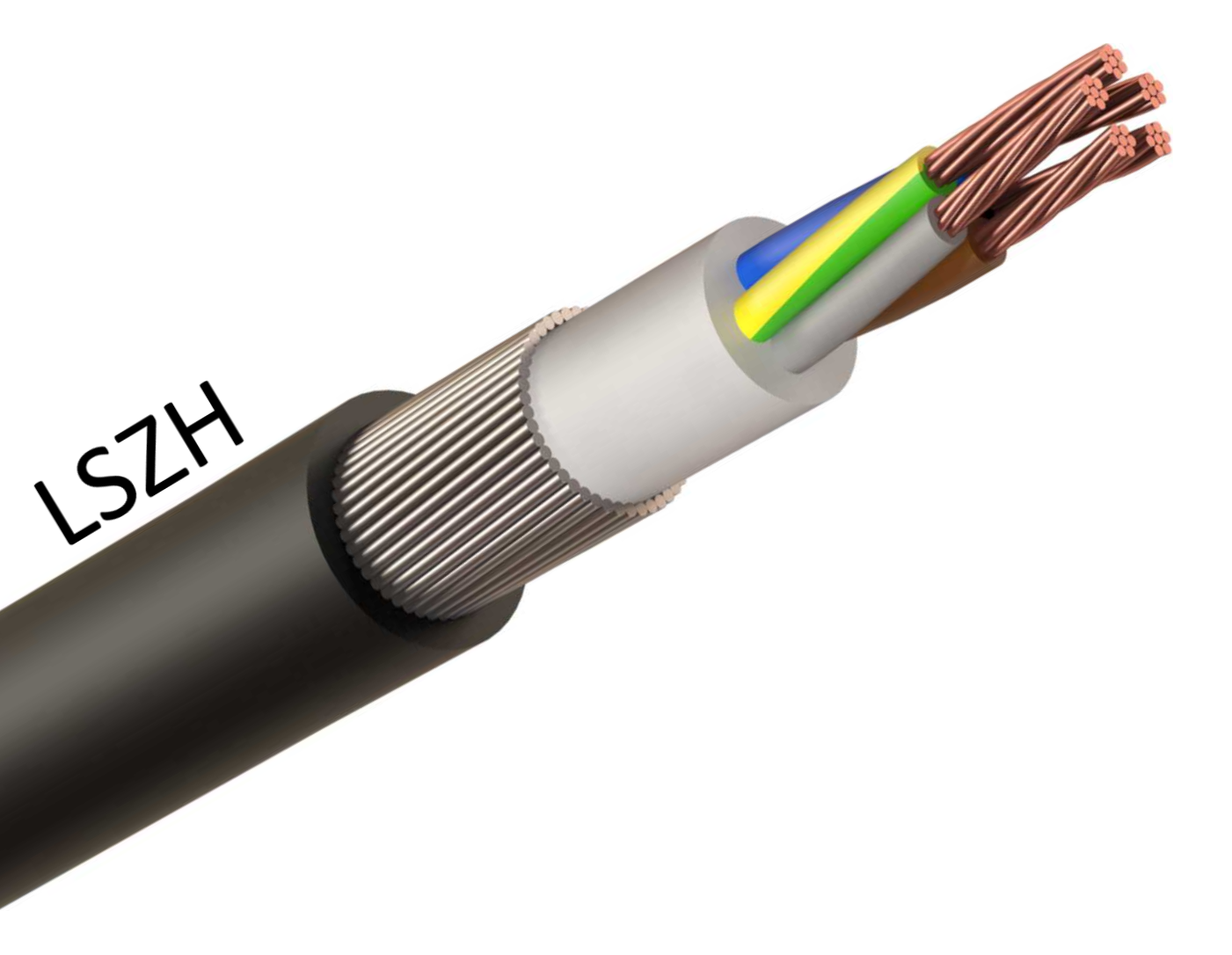 Cable 1.5mm 5Core SWA LSZH Black