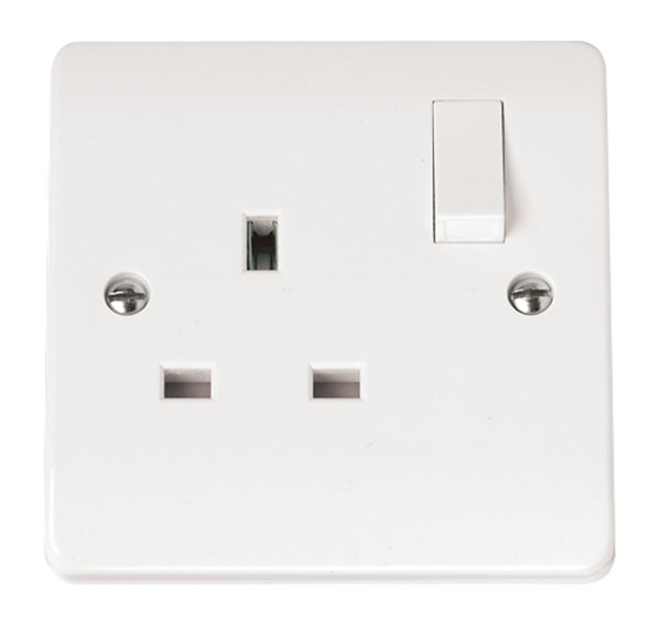 Click 1 Gang Switched Socket 13A DP White
